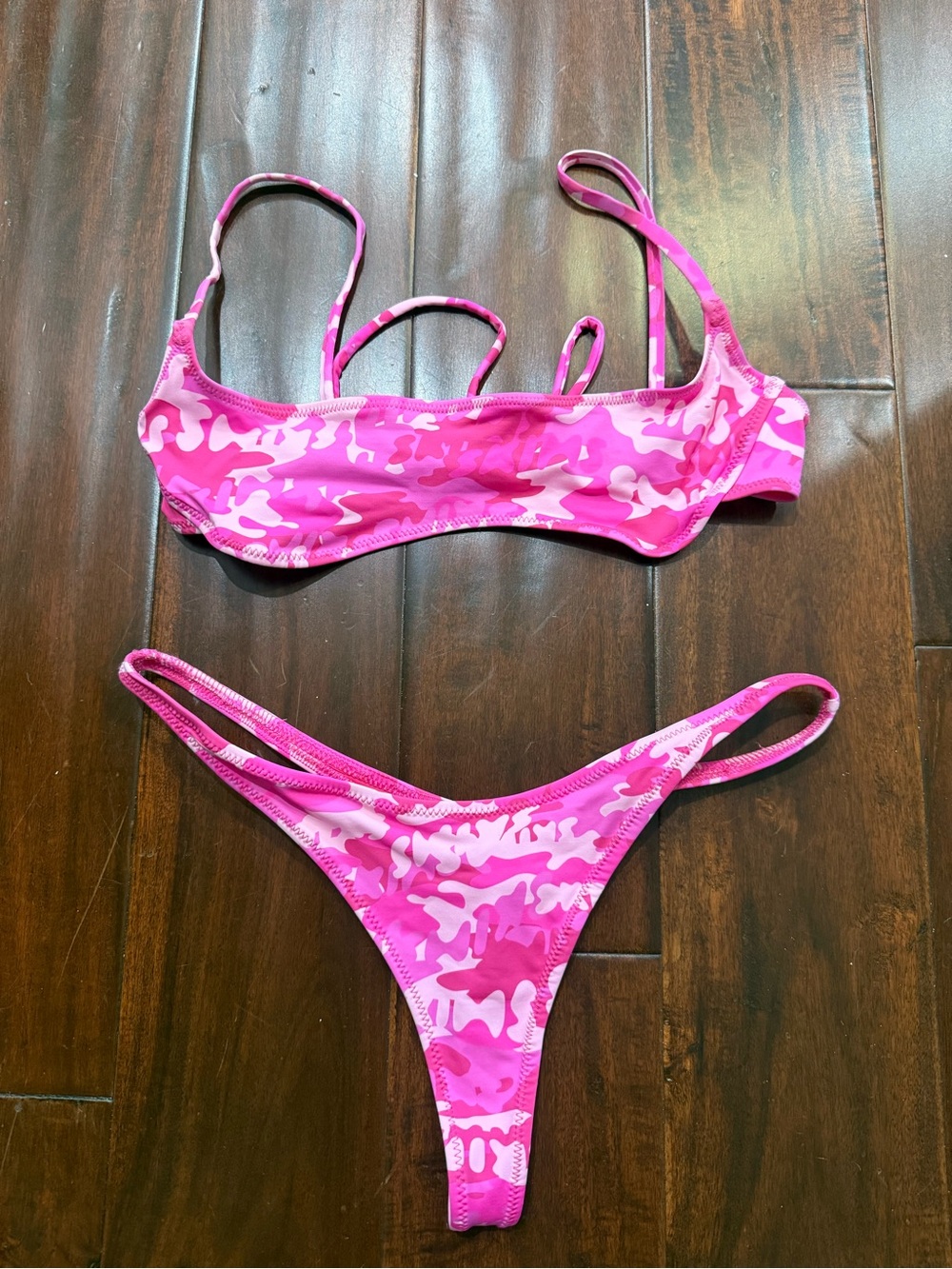 SKIMS Pink Camo Bikini Set